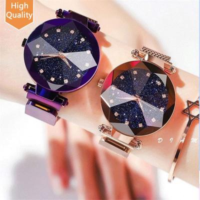 China Wholesale High Quality Magnetic Starry Sky Indicator Clock Ladies Luxury Watches Shape Diamond Quartz Wrist Watch for sale