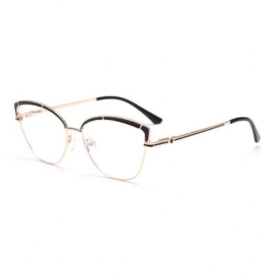 China 2022 Hot High Quality Female Glass Frame Myopia Glass Frame Plates Metal Spring Cat Eye Reading Glass Large for sale