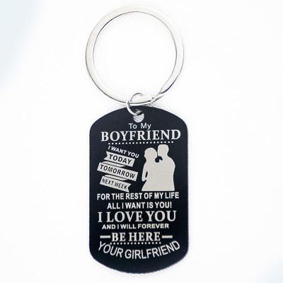 China Promotion Gift 2022 New Military Key Chain To MY LOVE ANYWHERE Pendant Necklace Gift For Family for sale