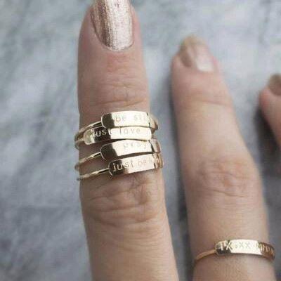 China 2022 New TRENDY Jewelry 18k Gold Plated Ring Custom Personalized Name Ring For Women for sale