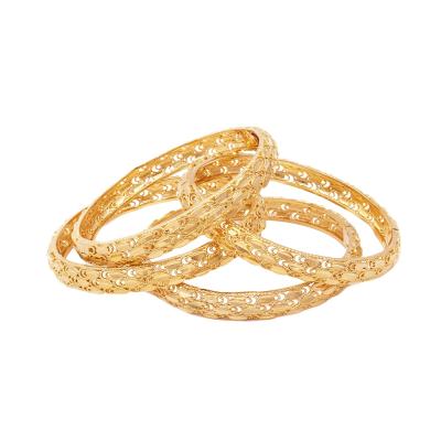 China ALLOY Luxury 24k Gold Plated Bangles Bracelets For Women Luxury Gold Bangle for sale