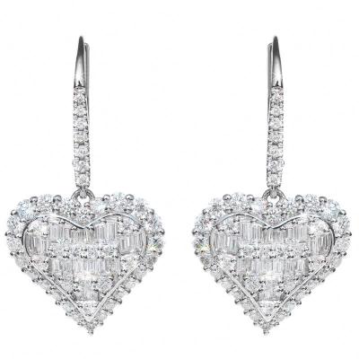 China 2022 New Fashion TRENDY Women's Heart-Shaped Love Diamond Pendant Earrings Necklace Jewelry Set Popular for sale