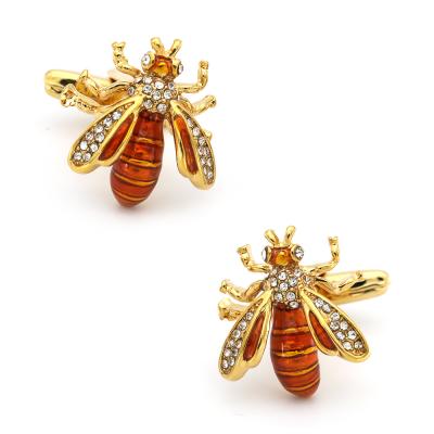 China Fashionable Man Cufflinks Natural Copper French Animal Personality Bee Cufflinks for sale