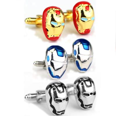 China Avenger Alliance Series Hero Iron Man Color Shirt Brass Cufflinks for sale