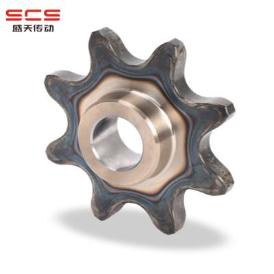 China Dual transmission system pitch sprocket with hub material steel for sale