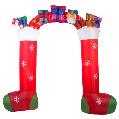 China Outdoor Decor Free Shipping! 3x3m 2021 Outdoor Inflatable Christmas Arch Party Decoration Stocking Stuffer Door Arches for sale