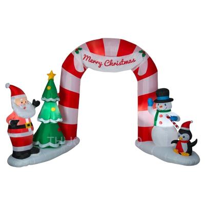 China Fun Free Shipping! 6m 2021 Inflatable Snowman Arch Santa Tree Arch Decoration Outdoor Christmas Arches for sale