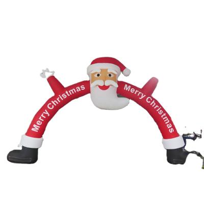 China Fun Free Shipping! 4m Giant Christmas Arcade Archway Santa Claus Yard Outdoor Christmas Inflatable Decoration Party Event for sale