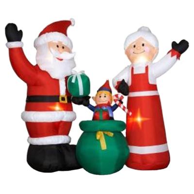 China Fun Free Shipping! 3m Hot Sale LED Trio Santa Claus Inflatable Christmas Decoration Outdoor Yard Santa Claus Decoration for sale