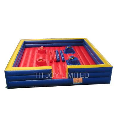 China Fun Free Shipping! 6x6m Gladiator Jousting Game Fun Wrestling Inflatable Fight Fighting Game for Kids and Adult for sale