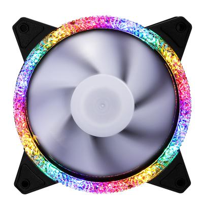 China 3in1 Computer Case PC Case Fans Kit Set Color Magic Drill Ice Aperture 12025 Double Mute Fan Computer Case for sale