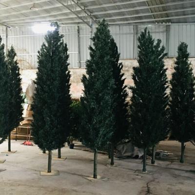 China Artistic Hot Selling Artificial Green Fake Indoor Outdoor Decorative Fake Green Cedar Cypress Tree Plant Evergreen Plant for sale