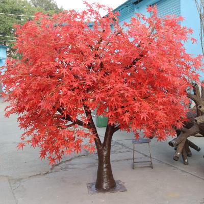 China Autumn Artistic Hot Selling Artificial Maple Tree Plastic Artificial Maple Tree For Sale for sale