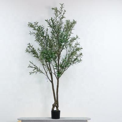 China Realistic; Durable bonsai tree office decor living room artificial olive tree fabric for plastic tree decoration for sale