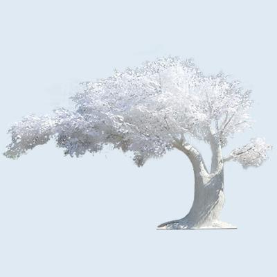 China Art Wholesale Artificial Tree Plant White Outdoor Large Ginkgo Artificial Tree for sale