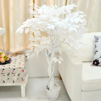 China Wholesale Price Environmental Indoor Decor Ornamental Artificial White Ficus Banyan Tree Bonsai Trees for sale