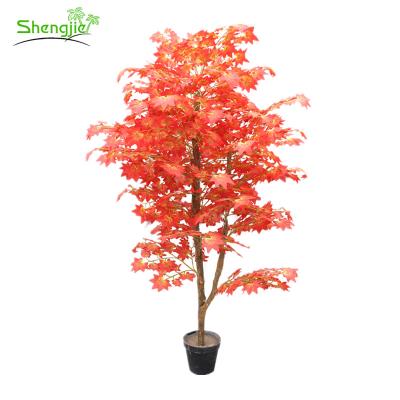 China Environmental/easy care/high simulation artificial ornamental plants 1.8m red maple bonsai tree more realistic for sale