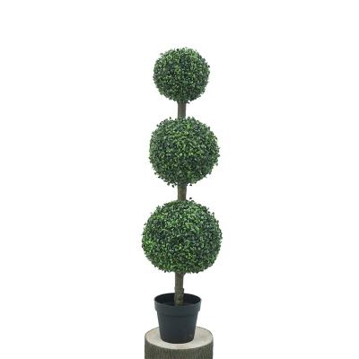 China Easy Care Plant Outlet Artificial Topiary Garden Artificial Potted Milan Ball Tree for sale