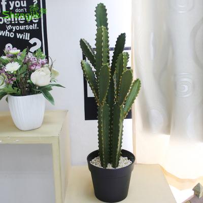 China Cheap Price Environmental Friendly Outdoor Decorative Artificial Cactus Bonsai Potted Evergreen Plant for sale