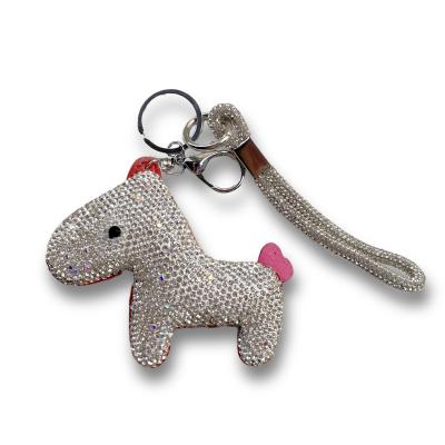 China Leather 2023 Explosives Diamond-encrusted Pony Key Chain Bag New Diamond-encrusted Hanging Ornament for sale