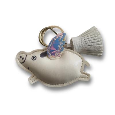 China Leather Quality Hog Key Chain Bag Wholesale Flying Hanging Ornaments for sale