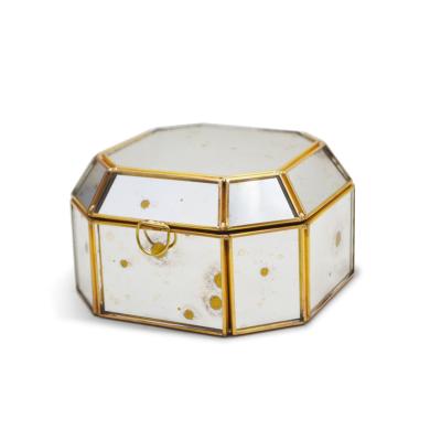 China Storage Copper Storage Box, Glass Jewelry Mirror Collection Jewelry Box Tray Decoration Glass Box for sale