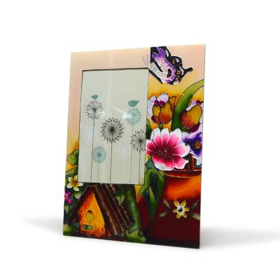 China Sight Glass Painted Metal Table Glass Picture Frame For Household Use for sale