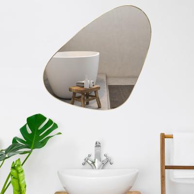 China 2021 Contemporary Nordic Special Shaped Makeup Mirror Shower Room Gold Decorative Wall Mirror For Home Decor for sale