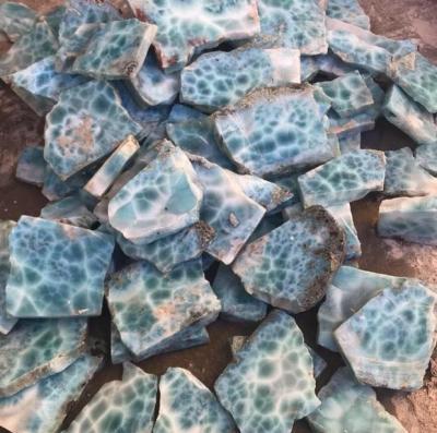 China Cutting Good Quality Natural Larimar Slab For Cutting Genuine From Dominica Republic Wholesale for sale