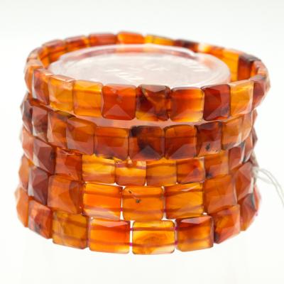 China Real Factory Wholesale Price Carnelian 8x8mm Square Facet Bracelet TRENDY for sale