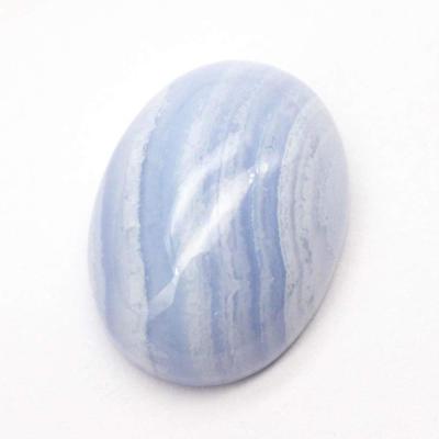 China Jewelry Making Natural Loose Gemstone Oval Blue Lace Agate Cabochon for sale