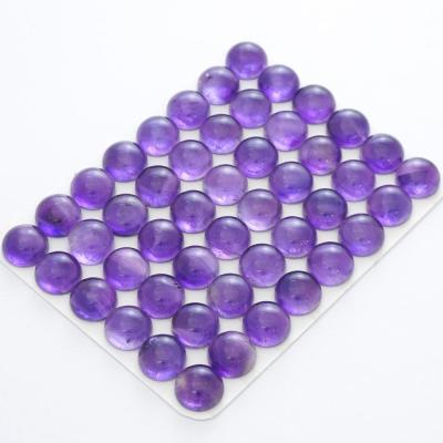 China Color Play or Half Fire Round Gemstone Flat Back Natural Amethyst 6mm Round Cabochon for sale