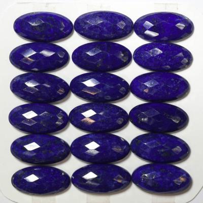 China Jewelry Making Tools Loose Gemstone Lapis Lazuli Faceted Oval Cabochon For Setting for sale