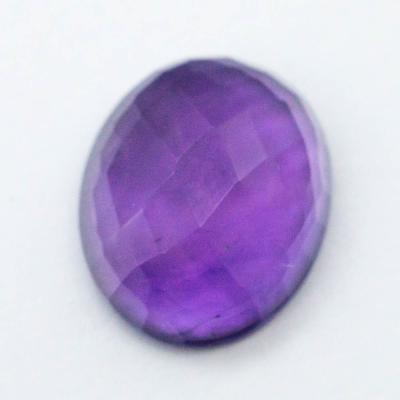 China Jewelry making factory Crystal Stones Amethyst Faceted Oval Cabochon for jewelry setting for sale