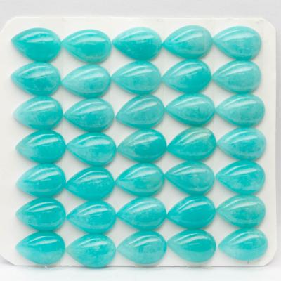 China Jewelry Making Graded Gemstone Natural Pear Amazonite Cabochon For Setting for sale