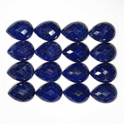 China Jewelry Making European Quality Crystal Healing Stone Lapis Lazuli Faceted Pear Cabochon Gemstone for sale