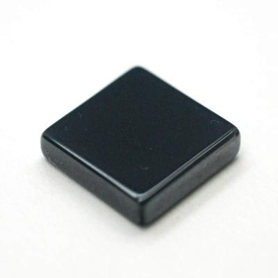 China Jewelry Making Cablirated Loose Gemstone Black Spinel Two Side Polished Flat Square Cabochon Disc for sale