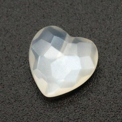 China Jewelry Making Loose Stone Briolette Valentine Natural Gemstone Heart Faceted 10mm White Moonstone for sale