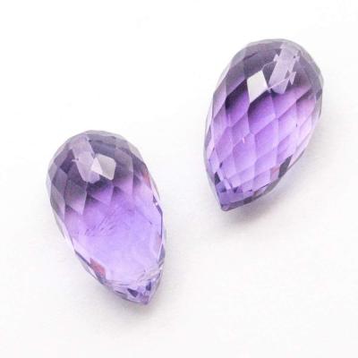 China Jewelry Making Loose Stone Beautiful High Quality Natural DIY Gemstone Inverted Pear 8x13mm Amethyst Briolette for sale