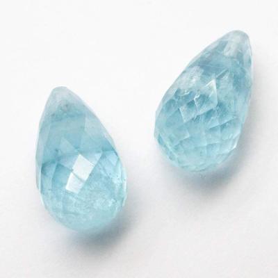 China Jewelry Making Loose Gemstone Supplier Manufacturer Natural Faceted Teardrop 12x21mm Faceted Green Blue Briolette for sale