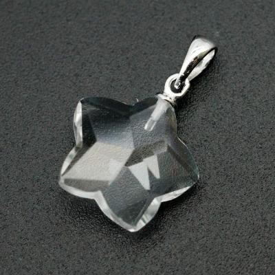 China 100% Natural Gemstone 925 Faceted Silver Clear Rock Crystal Quartz Star Pendant Necklace for sale