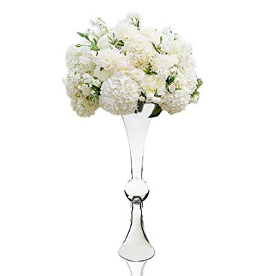 China New Latour Classic/Postmodern Hot Selling Clear Reversible Trumpet Glass Vase with Ball in Center, 30 inch for sale