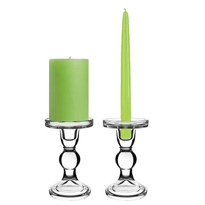 China Weddings Wholesale Customized Set of 3 Tealight Candlesticks Set to Wedding Hurricane Rod Pillar Glass Candle Holder for sale