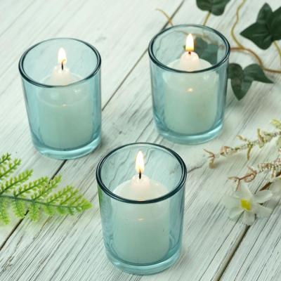 China Weddings Wholesale Customized Wedding Decoration Tea Light Holder Blue Glass Votive Candle Holder Set for sale