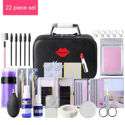 China Professional Initiator Kit Case Bag Wholesale Eyelash Mink Training Eyelash Extension Full Sensitive Waterproof Fiber Tool Kit for sale