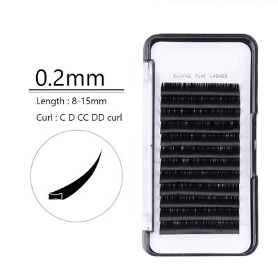 China Long Natural Eyelash Extension Flat Ellipse Lashes Matte Faux Mink False Eyelashes Provides Different Split Tips for sale