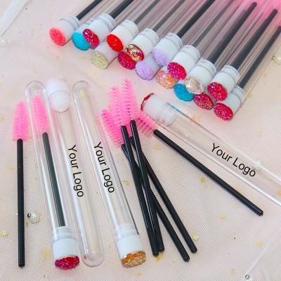 China Factory Luxury Private Label Mascara Magic Wands Eyelash Spoolies Colorful Disposable Brush For Eye Lash Extension for sale