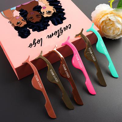 China Wholesale Durable False Eyelash Private Label Tweezer Applicator Makeup Tools Eyelash Tweezers Auxiliary Clips for sale