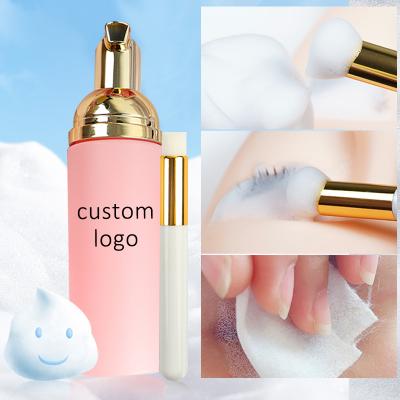 China Criss-Cross Lash Extension Logo Custom Eyelashes Shampoo Lash Wash Brushes Lash Foam Detergent for sale