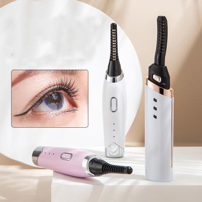 China 2021 Custom Luxury Rose Gold Wholesale Pink Eye Lash Curling Electric Heated Eyelash Curler Private Label Beauty PASSIONATE Eye Tools for sale